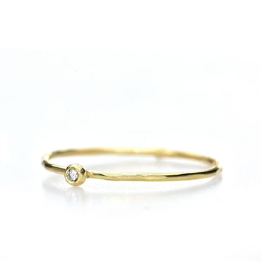 yellow gold, Fine stackable ring  with diamond