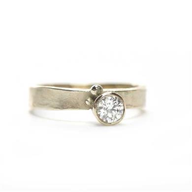 Solitaire en or avec diamant - Wim Meeussen Anvers