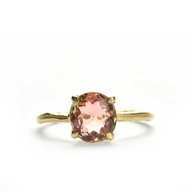 Narrow golden ring with tourmaline