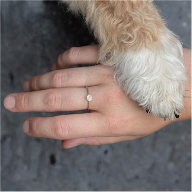 Bague en or blanc avec empreinte de nez - Wim Meeussen Anvers